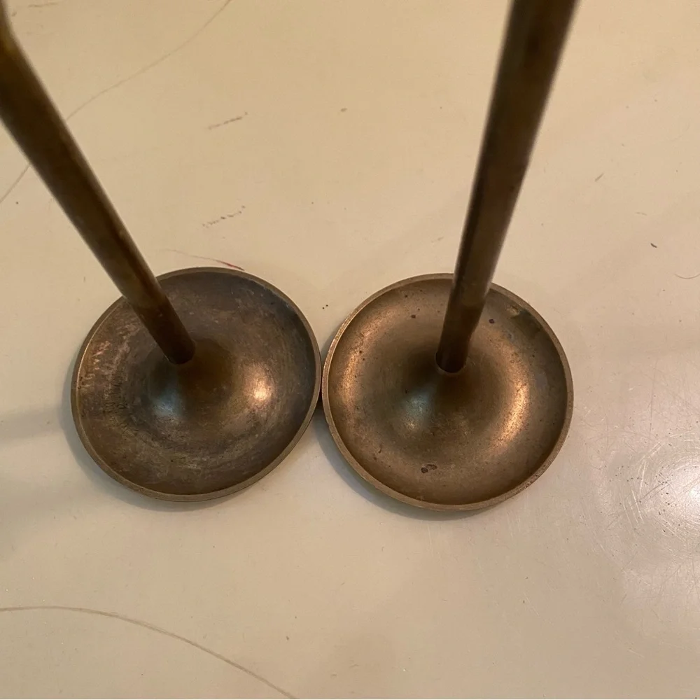 Brass Candlestick Holders.  7” & 8”.‎  Vintage.